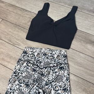 Til You Collapse Black Top and Leopard Print Leggings